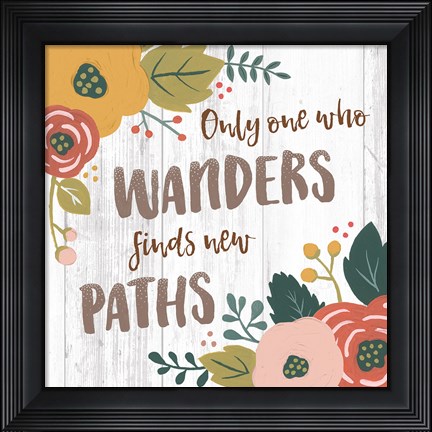 Framed Wildflower Daydreams VI Spice on Shiplap Print