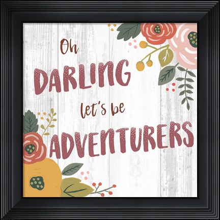 Framed Wildflower Daydreams V Spice on Shiplap Print