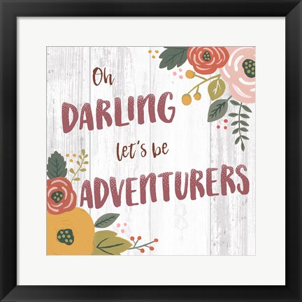 Framed Wildflower Daydreams V Spice on Shiplap Print