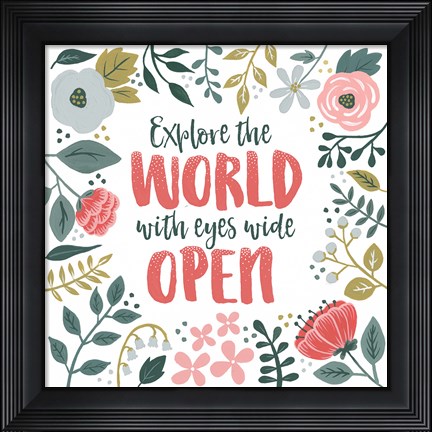 Framed Wildflower Daydreams II on White Print