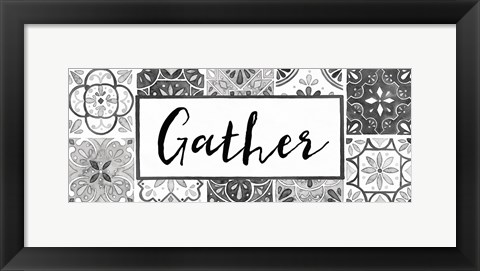 Framed Garden Getaway Gather BW Crop Print