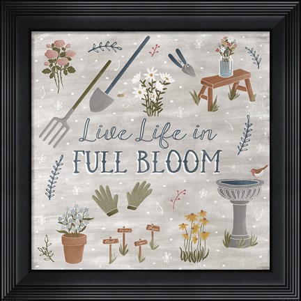 Framed Blooming Garden I Print