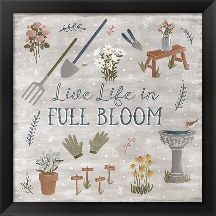 Framed Blooming Garden I Print