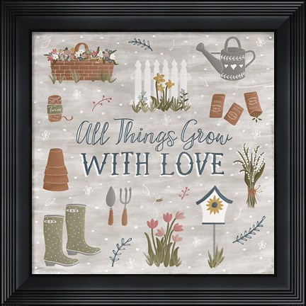 Framed Blooming Garden II Print