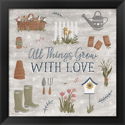 Framed Blooming Garden II Print