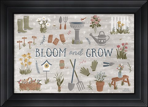 Framed Blooming Garden III Print