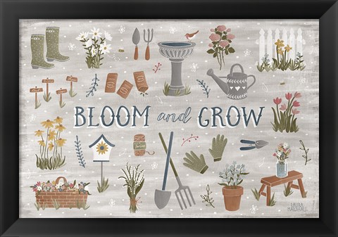 Framed Blooming Garden III Print