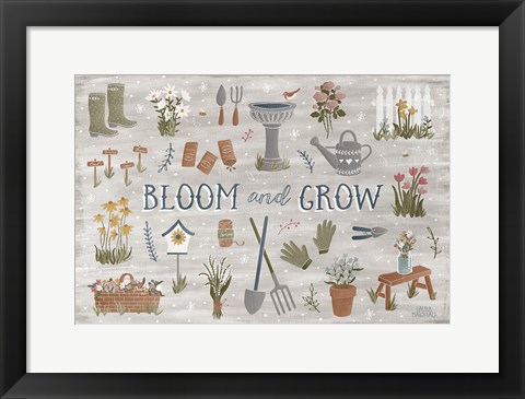 Framed Blooming Garden III Print