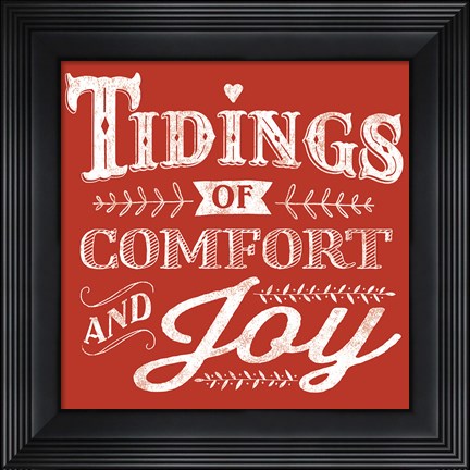 Framed Comfort and Joy Red Print