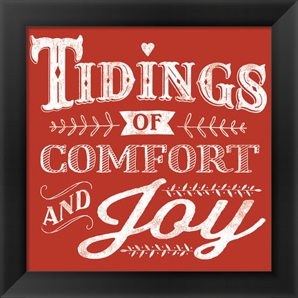 Framed Comfort and Joy Red Print