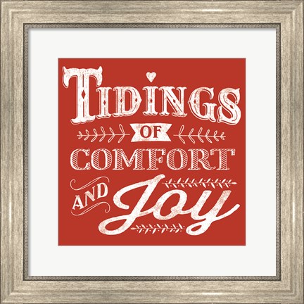 Framed Comfort and Joy Red Print
