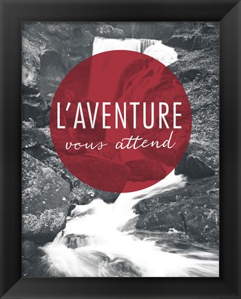 Framed Adventure is Out There Red French Print