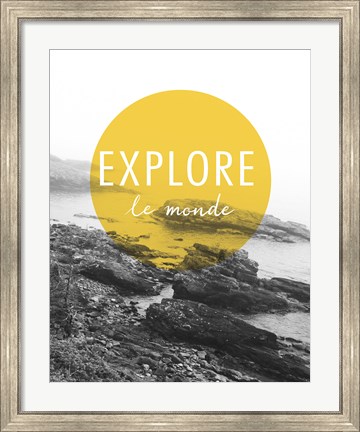 Framed Explore the World v.2 French Print