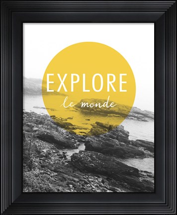 Framed Explore the World v.2 French Print