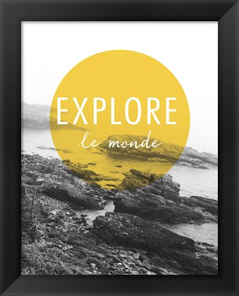 Framed Explore the World v.2 French Print