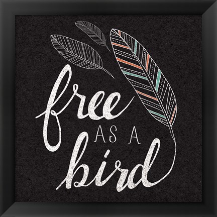 Framed Free as a Bird Black Print