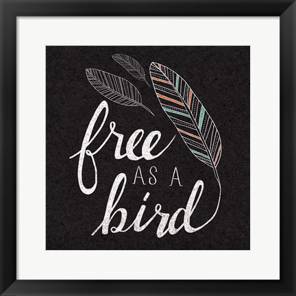 Framed Free as a Bird Black Print