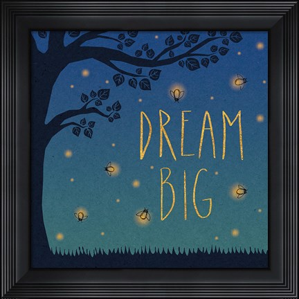 Framed Twilight Fireflies I Print