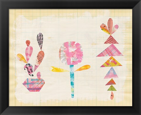 Framed Collage Cactus IX Print