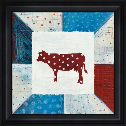 Framed Modern Americana Farm Quilt IV Print