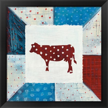 Framed Modern Americana Farm Quilt IV Print