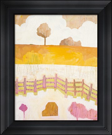 Framed Field and Clouds Print