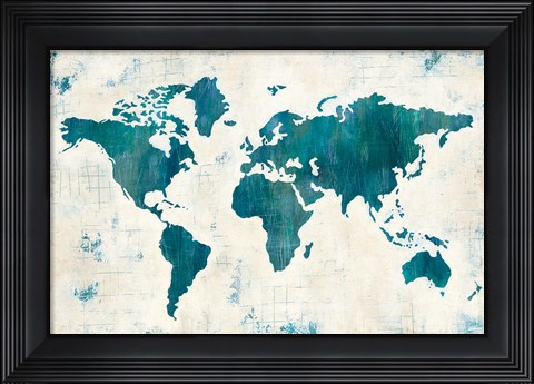 Framed Discover the World Blue Print