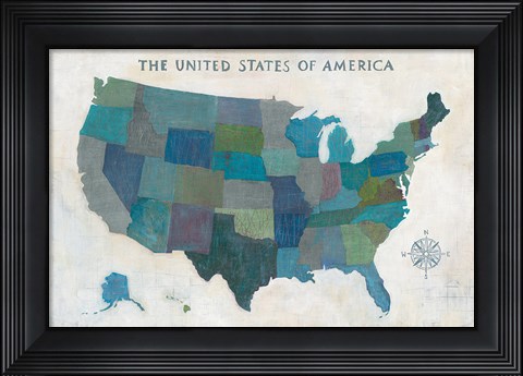Framed See the USA with Words Neutral Print