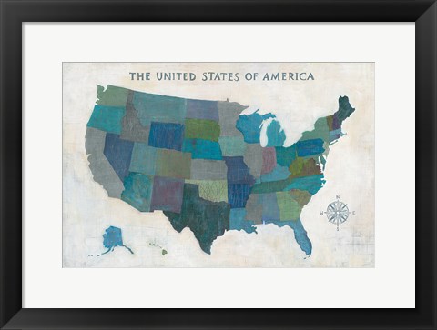 Framed See the USA with Words Neutral Print