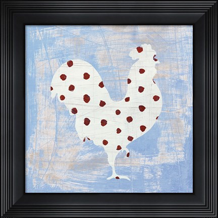 Framed Modern Americana Farm III on Blue Print