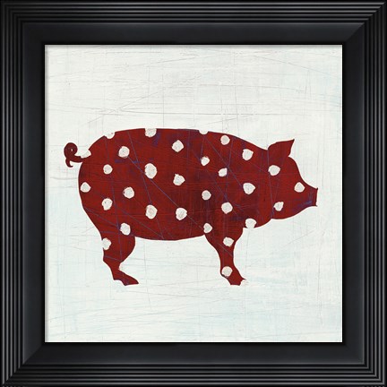 Framed Modern Americana Farm I on White Print
