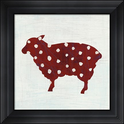 Framed Modern Americana Farm II on White Print