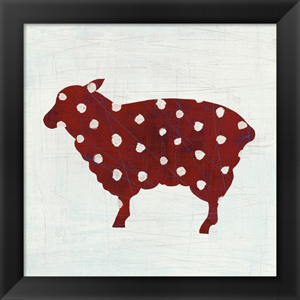 Framed Modern Americana Farm II on White Print