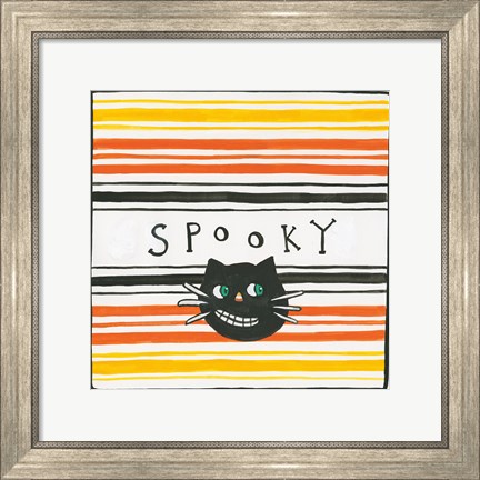 Framed Halloween Spooky Cat Print
