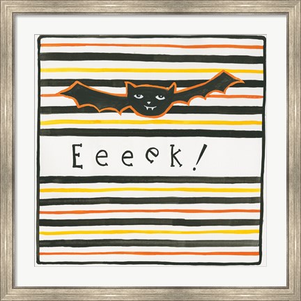 Framed Halloween Eeek Bat Print