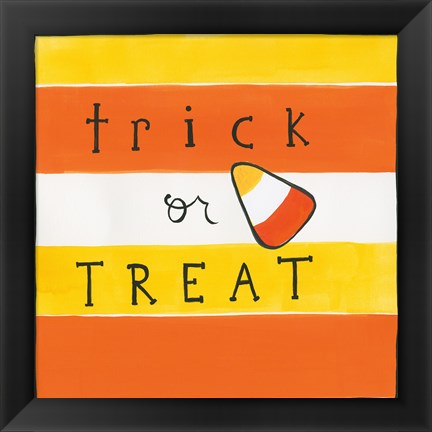 Framed Halloween Trick or Treat Candy Corn Print