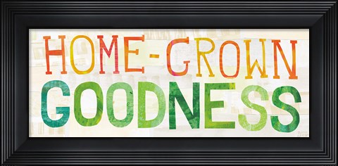 Framed Kitchen Garden Cream Sign II Print