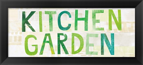 Framed Kitchen Garden Cream Sign I Print