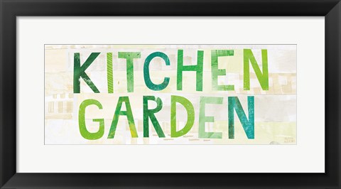 Framed Kitchen Garden Cream Sign I Print