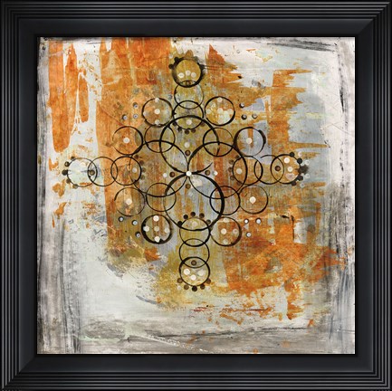 Framed Saffron Mandala II Print