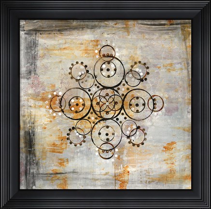 Framed Saffron Mandala I Print