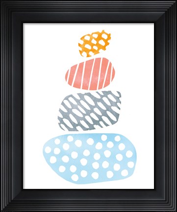 Framed River Stones II Bright Print