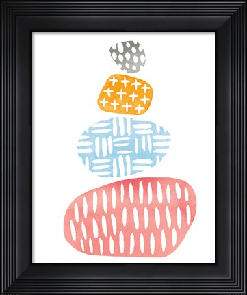Framed River Stones I Bright Print