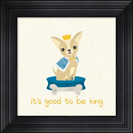 Framed Good Dogs Chihuahua on Linen Print