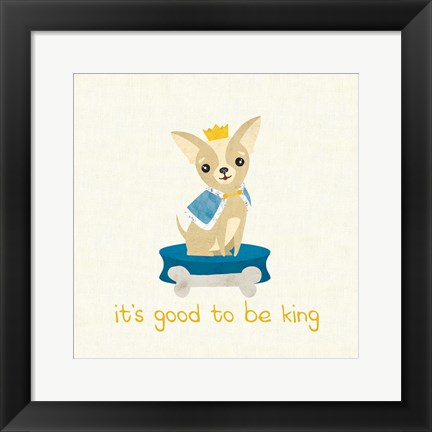 Framed Good Dogs Chihuahua on Linen Print