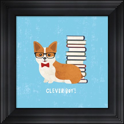 Framed Good Dogs Corgi Print