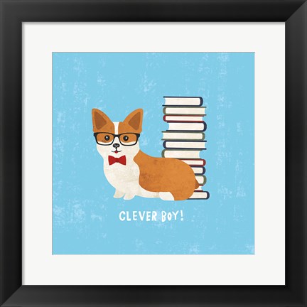 Framed Good Dogs Corgi Print