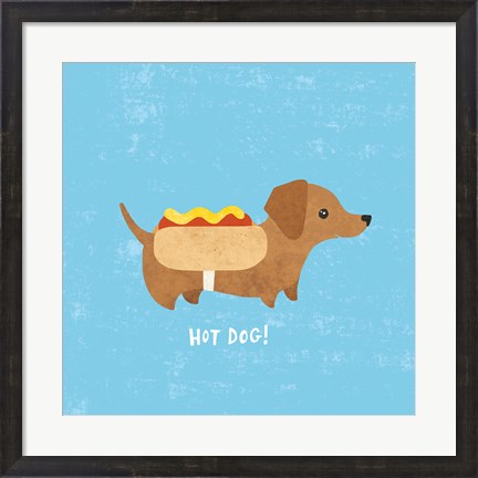 Framed Good Dogs Dachshound Print