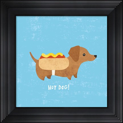 Framed Good Dogs Dachshound Print