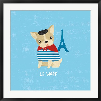 Framed Good Dogs French Buldog Print